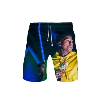 

Men's 3D Blueface templar 3DBoard Shorts Trunks 2019 Summer New Quick Dry Beach Shorts Men Hip Hop Blueface Short Beach Wear