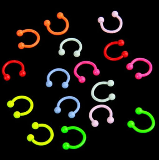 Кольцо для пирсинга носа неоновое 1 2x8x3 мм 2 шт.|navel piercing|eyebrow ringnose ring |