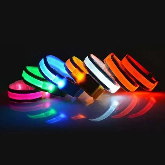 Outdoor Sports Reflective Safety Belt Arm Strap Night Cycling Running LED Armband