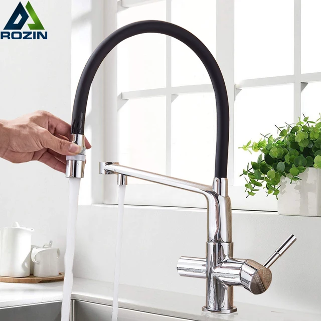 Special Price Chrome Swive Spout Purifier Water Kitchen Faucet Pure Water Kitchen Sink Mixer Filter Tap Purify Kitchen Mixer Tap Deck Mounted