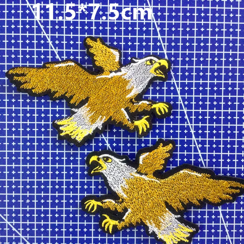 

11.5*7.5cm eagle pattern embroidery sew-on mirrored patch,embroidery eagle mirrored patch,LY0808F