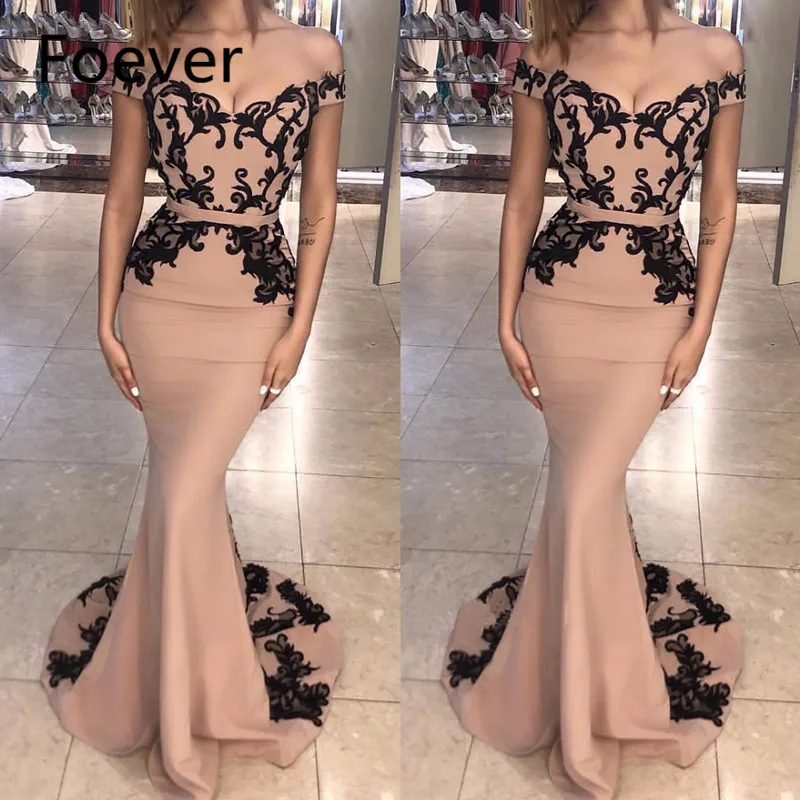 

Modest Off The Shoulder Mermaid Evening Dresses Long 2019 Robe De Soiree Lace Formal Women Dress Custom abendkleider