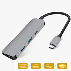 Basix 4 in1 алюминия USB C концентратор с 4 К HDMI Card Reader 2 USB 3,0 Порты и разъёмы Тип-C мощность доставки для Macbook12 "Macbook pro