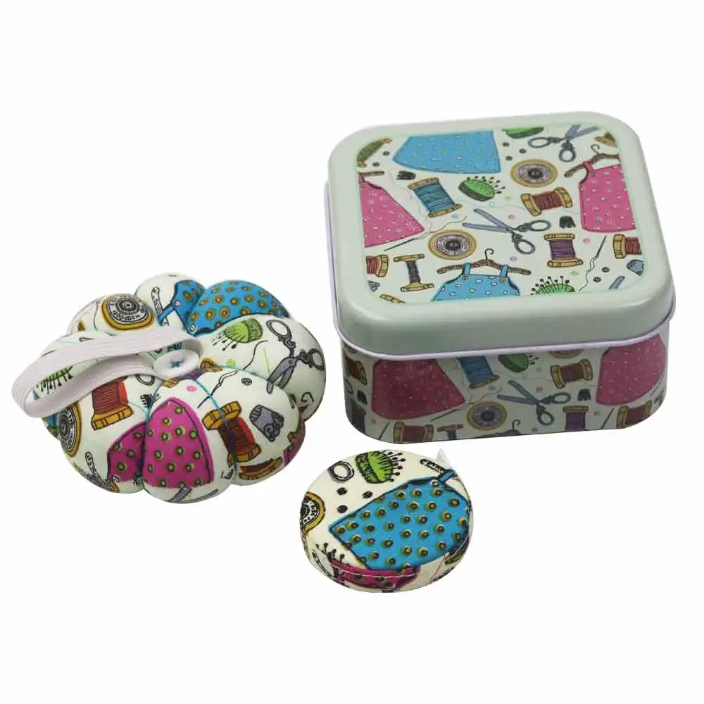 Multifunction Sewing Box Thread Stitches Needles Tools Pin Cushion Retractable Ruler Tape Measure Sewing Kit - Цвет: 1