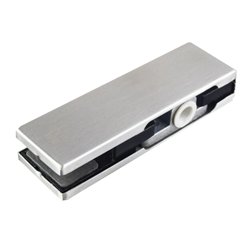 

304 Stainless Steel Frameless Glass Door Clips Floor Spring Top Bottom Clips Glass Door Clamp Brushed Patch Fitting