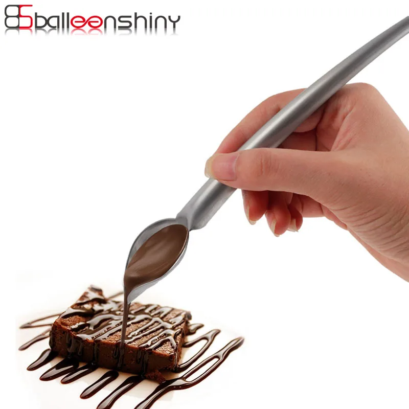 

BalleenShiny Stainless Steel Cake Decorative Spoons Fondant Cake Tools Ice Cream Chocolate Dessert Decoration Spoon Bakeware
