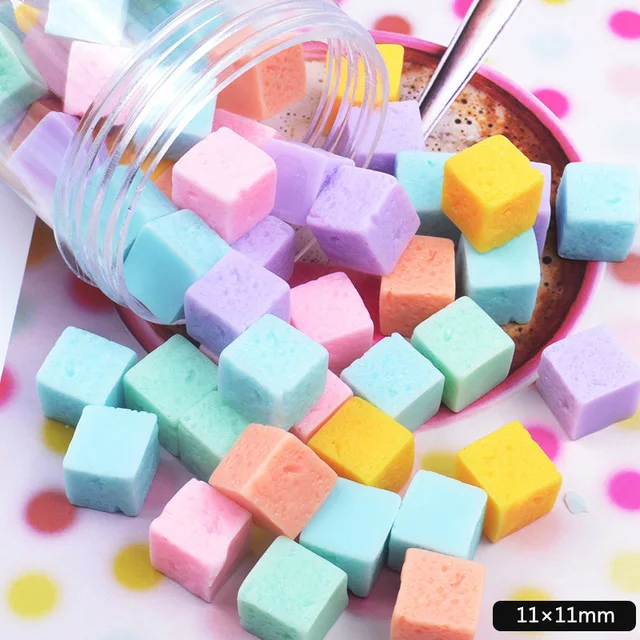 

10Pcs Square Candy Polymer Slime Charms Toy For Children Modeling Clay DIY Accessories Kids Plasticine