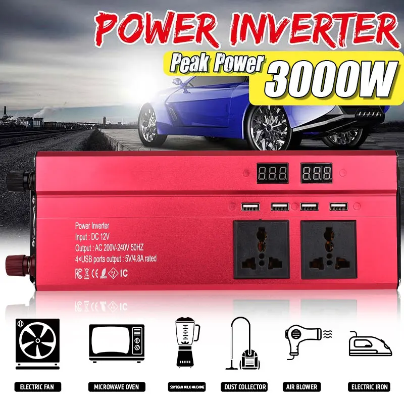

High Performance DC12V/24V To AC220V Solar Power Inverter for Supply Vehicle for Solar Inverter Car Inverter Aluminium Alloy
