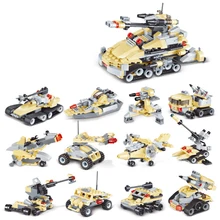 12 в 1 3D кубики для игр военные блоки игрушки вертолет Танк модель колесница автомобиль военные авианосцы Строительная лодка подарок для мальчиков