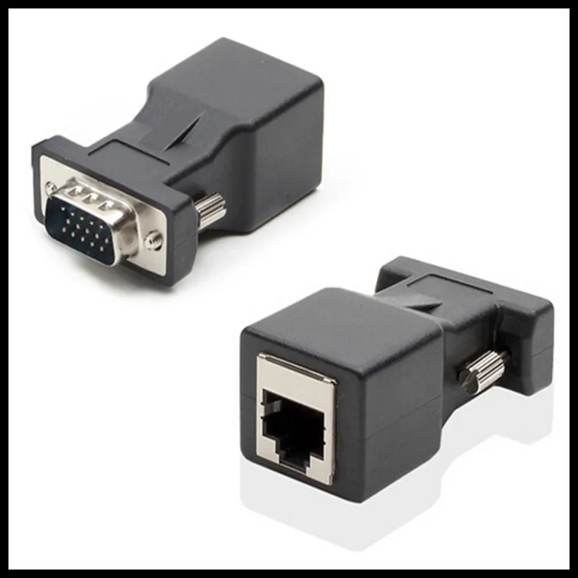 Адаптер VGA для сетевого кабеля Ethernet RJ45 адаптер со штекером/гнездовым разъемом RGB