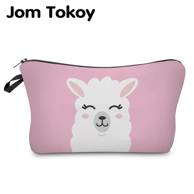 Jom Tokoy косметичка-органайзер, косметичка с принтом ламы, модная женская брендовая косметичка Hzb933