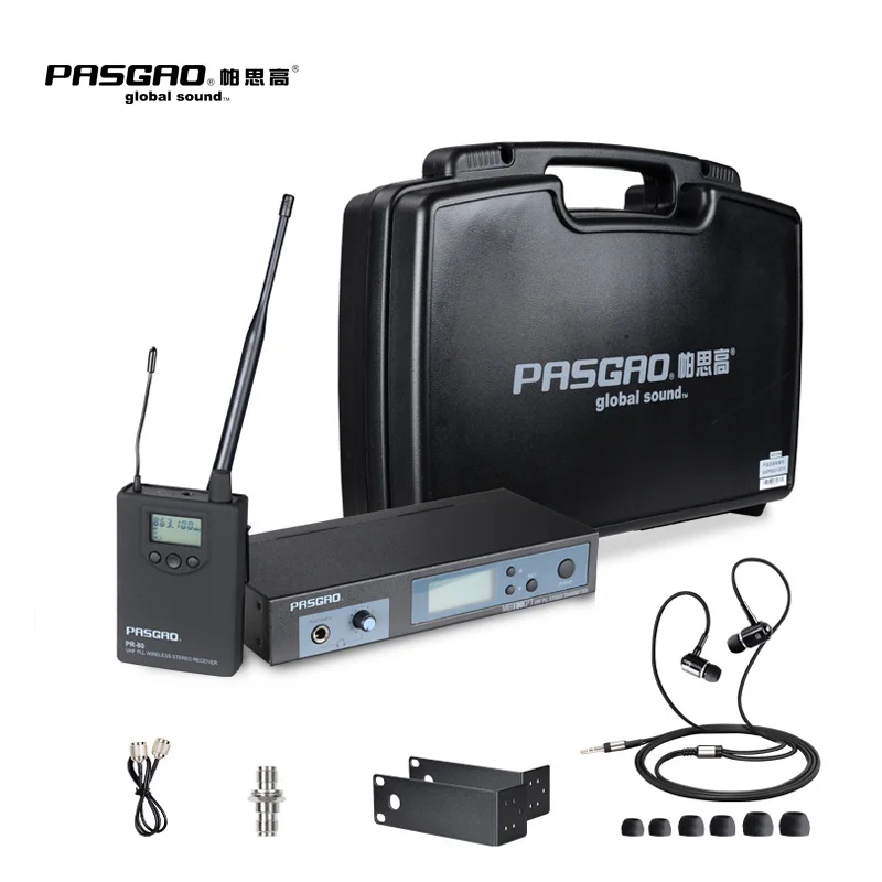 Pasgao PR80 в ухо монитор система стерео Беспроводная в ухо система мониторинга 655-679 МГц Новинка