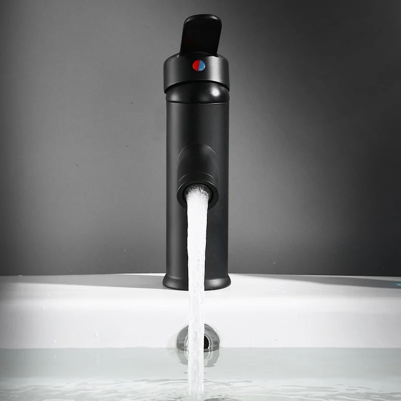  Basin Faucets Modern Matte Black Basin Mixer Tap Stainless Steel Faucet Single Handle Deck Sink Water Crane for Bathroom 