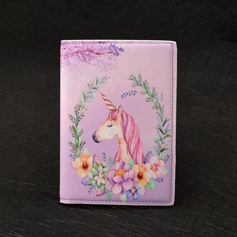 Cute Charm Unicorn Passport Cover Women Pink Unicorn Case for Passports