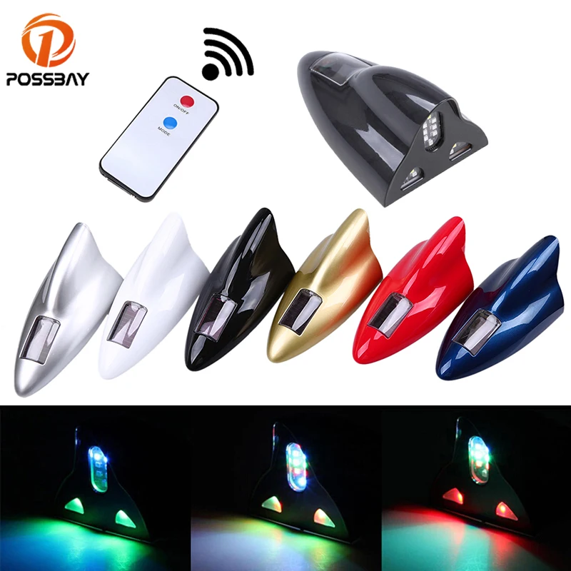 

POSSBAY Car Shark Fin Antenna Decoration with Remote Control for Audi VW Golf Bora Roof Radio AM/FM Signal Aerials