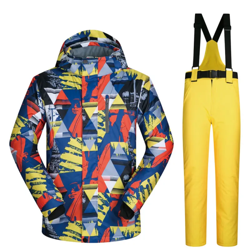 بدلة تزلج الرجال الماركات جديد الذكور في الهواء الطلق الحرارية للماء صامد للريح تنفس سترة السراويل الثلوج مجموعة الشتاء تزلج على الجليد