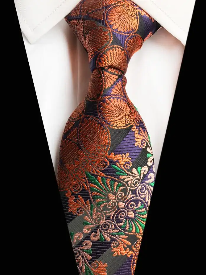 RBOCOTT мужские галстуки с цветочным принтом, Пейсли, клетчатый галстук, полосатые галстуки на шею для мужчин, 8 см, Модный золотой красный синий коричневый черный галстук для свадьбы - Цвет: 03