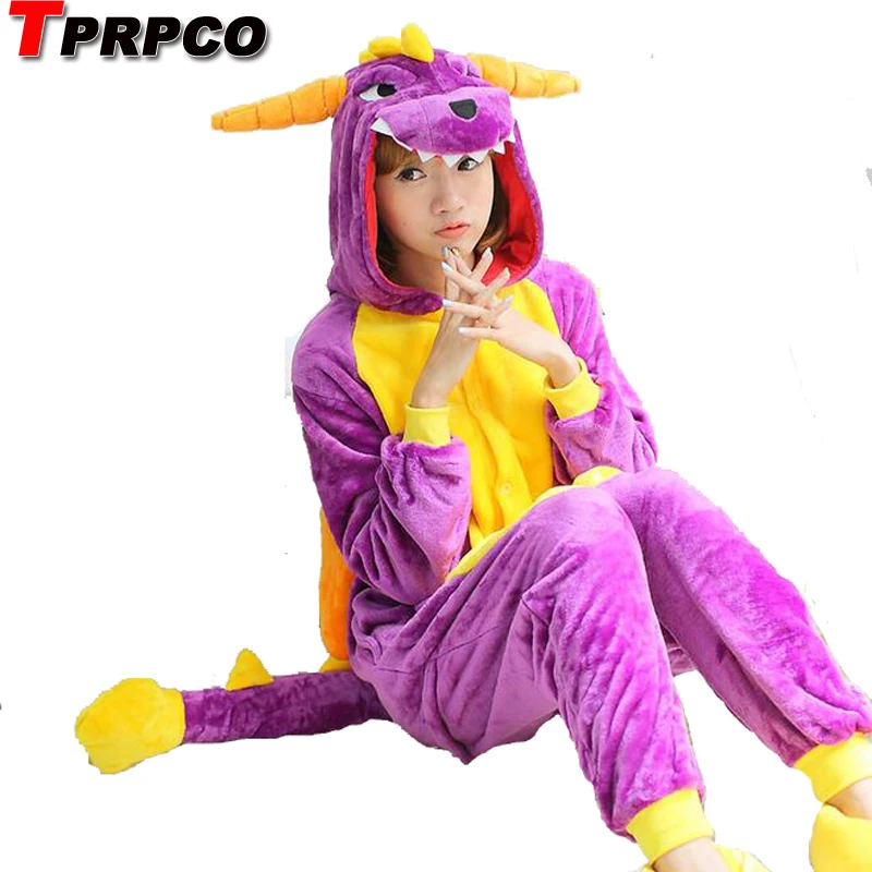 

Onsies pajamas dinosaur costumes animal pajamas one piece onesies for adults Purple flannel dinosaur onesies dragon NL203
