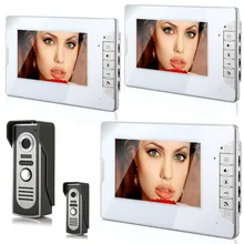 7 Inch TFT LCD Color Screen Handfree Monitor 3v2 two Night Vision Outdoor Camera Unit Video Door Phone intercom system
