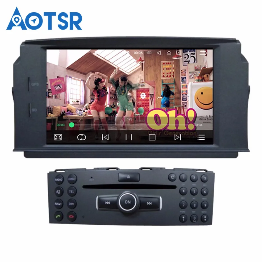 Discount Android 8 Car DVD Player GPS Navigation For MERCEDES BENZ C Class C200 C180 C220 C230 W204 multimedia headunit tape free map IPS 3