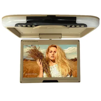 

13 Inches Car Roof Mounted Monitor LCD Digital Screen Car Ceiling Monitor 16:9 Flip Down Monitor & 2 Ways Video Input