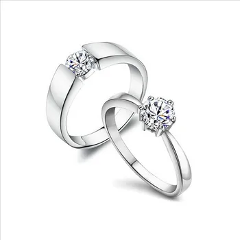 

New hot sell fashion lovers' rings 925 sterling silver wedding couple rings bestselling men jewelry wholesale birthday gift