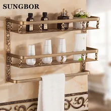 Bathroom shelf 40cm length antique aluminum bathroom corner shelf bathroom holder shower room basket bathroom accessories bathroom shelf whole brass antique triangle corner shelf shower bathroom holder corner shelf