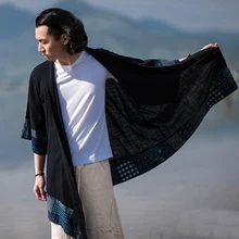 Кимоно кардиган мужской японский obi мужской юката Мужская хаори японская одежда самураев Традиционная японская одежда FF001