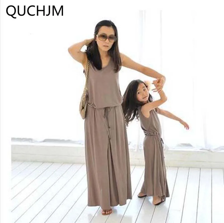 2018 Rushed Dresses Sleeveless Sale Girls Clothes Clothing Set New Parent-child Outfit Sundress And Skirt Beach Leisure Dress | Мать и