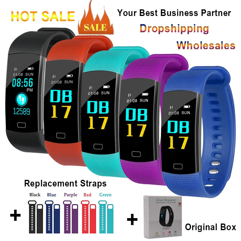 

Dropshipping New Bluetooth Smart Bracelet Heart Rate activity fitness tracker Blood Pressure Sports Band Electronic Wristband