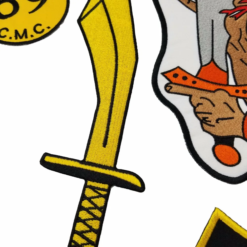 PWA0001 New Arrival COSSACKS TEXAS MC Embroidered Iron-On Sew On Biker Rider Patch Full Back Size Jacket Vest Badge SGT. AT ARMS Rocker Patch (5)