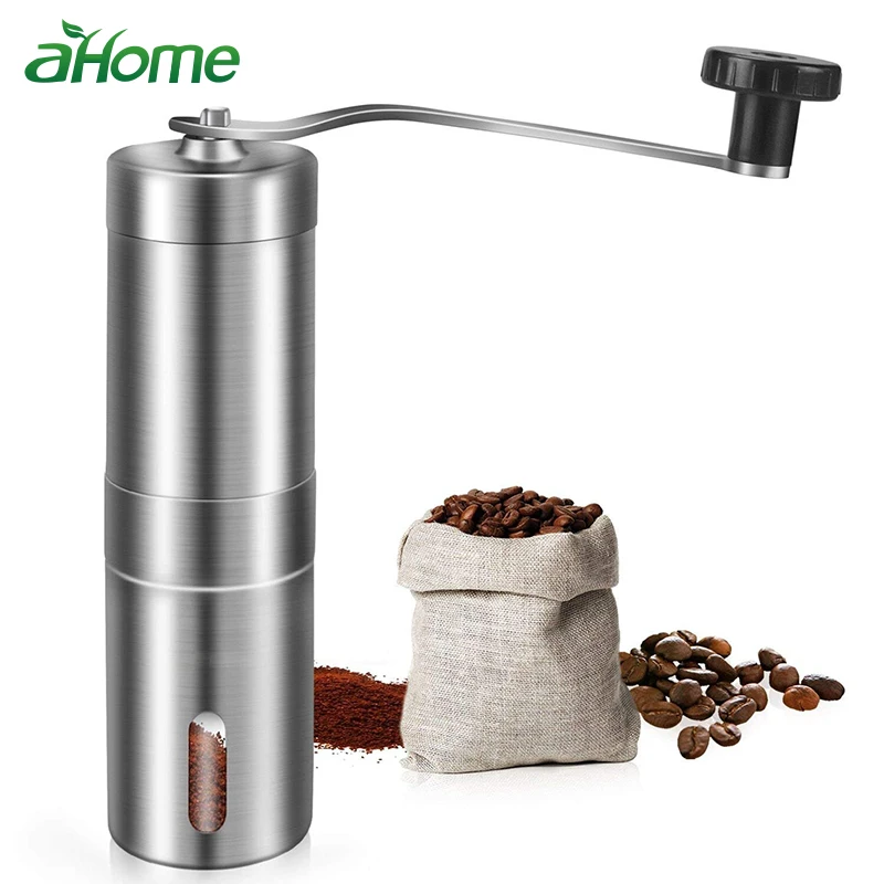 

Stainless Steel Manual Coffee Beans Grinder Adjustable Ceramic Core Home washable Portable Coffee Mills Conical Burr Mill