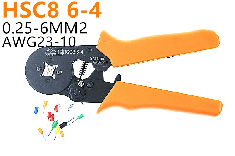 

Superior quality HSC8 6-4 MINI-TYPE SELF-ADJUSTABLE CRIMPING PLIER 0.25-6mm2 AWG 23-10 terminals crimping tool multi tool pliers