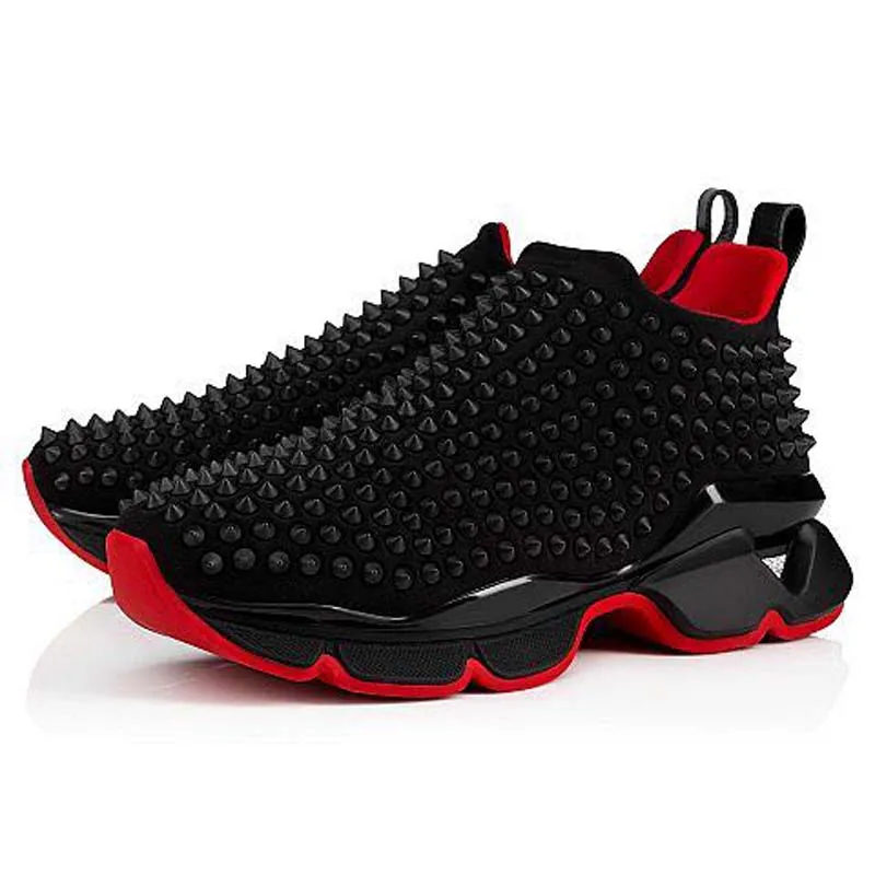 

High Cut cl andgz Lace up material legendary Shape Rivet Red bottoms height Increas Shoes Sneakers leather casual Men's Flat