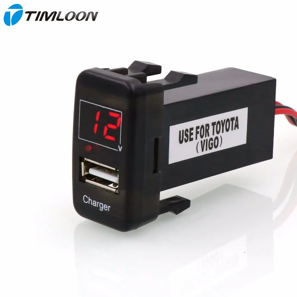 imágenes para 5 V Interfaz USB 2.1A Cargador de Coche Enchufe y Voltaje Meter Battery Monitor de Uso para TOYOTA Hilux VIGO, Montaña, ex Corolla, Yaris imágenes para 5 V Interfaz USB 2.1A Cargador de Coche Enchufe y Voltaje Meter Battery Monitor de Uso para TOYOTA Hilux VIGO, Montaña, ex Corolla, Yaris