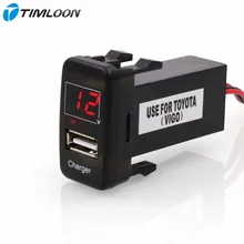5 В 2.1A Интерфейс USB Разъем Автомобильное Зарядное Устройство и Вольтметр Battery Monitor Использовать для TOYOTA Hilux VIGO, Каботажное Судно, Corolla ex, Yaris