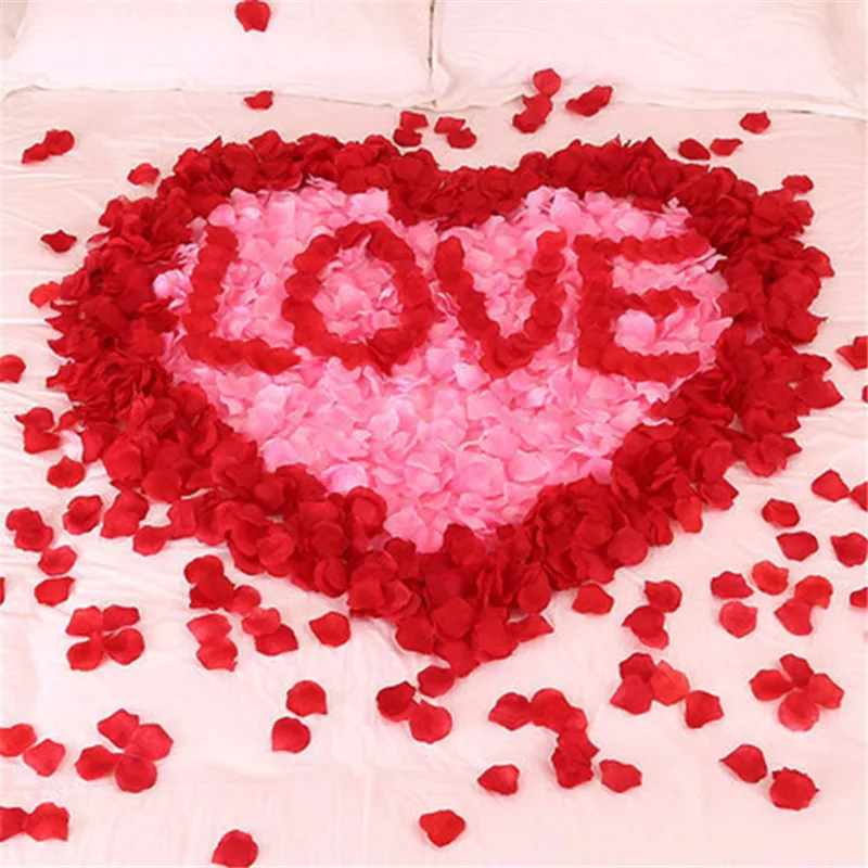 

100pcs/ Bag Artificial Flower Rose Petals Fake Petals For Valentine Wedding Party Decoration LBShipping