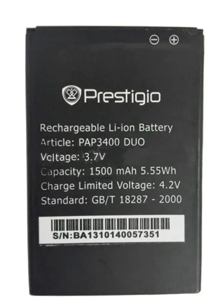 

Prestigio 3400 Battery, High Quality Mobile Phone Replacement Li-ion Battery for Prestigio PAP3400 1500mAh Battery