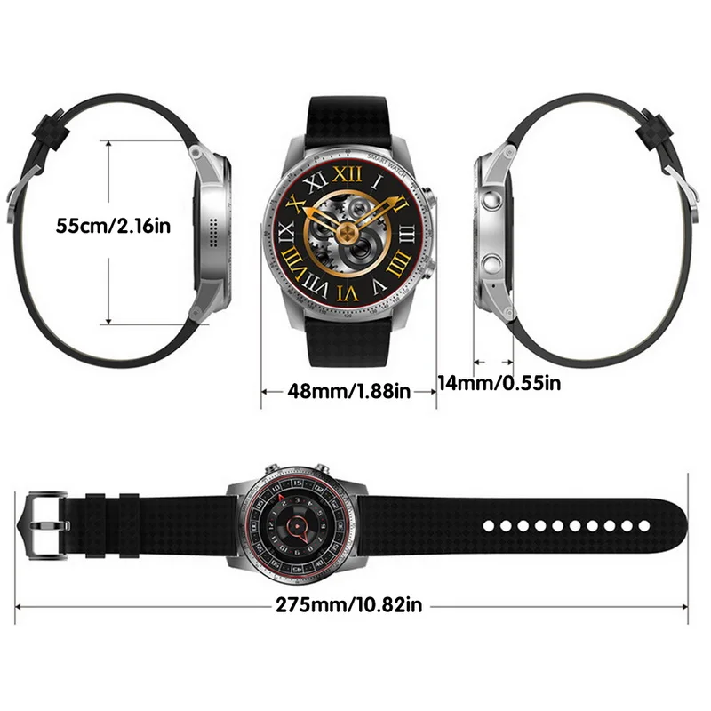 New 3G KW99 Android 5.1 Bluetooth Smart Watch MTK6580 8GB SIM WIFI Phone GPS Heart Rate Monitor Wearable Devices