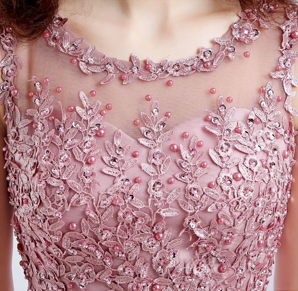 Beauty Emily prom dress 2020 Pink Beaded Lace Appliques elegent Evening Dresses Short new for junior girls  homecoming dress light blue prom dresses