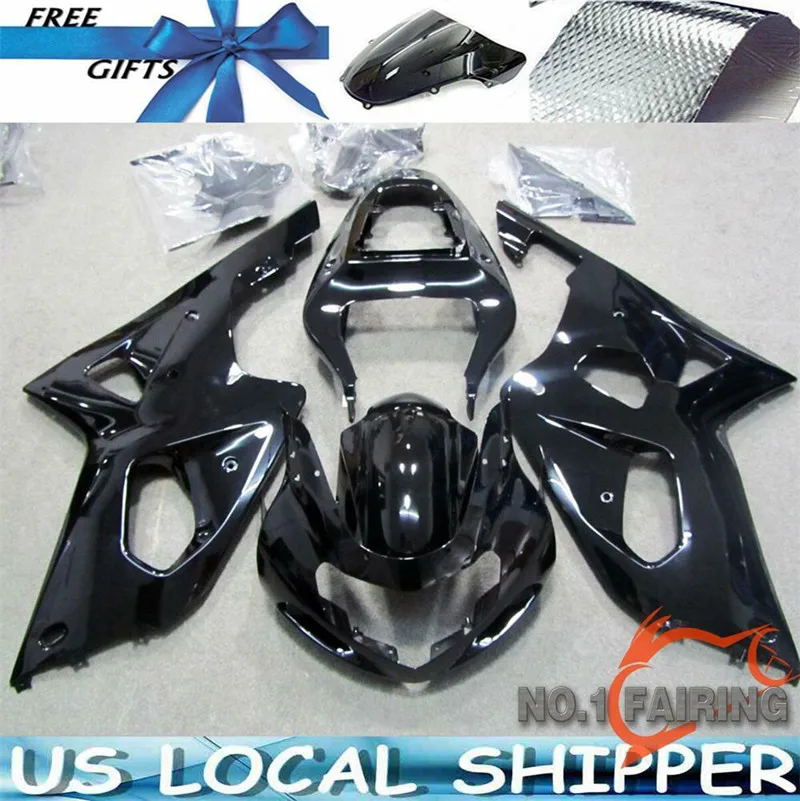 

ZXMT Customize Glossy Balck ABS Injection Bodywork Motorcycle Fairing Kit For Suzuki GSXR1000 K1 2000-2002 UV light curing paint