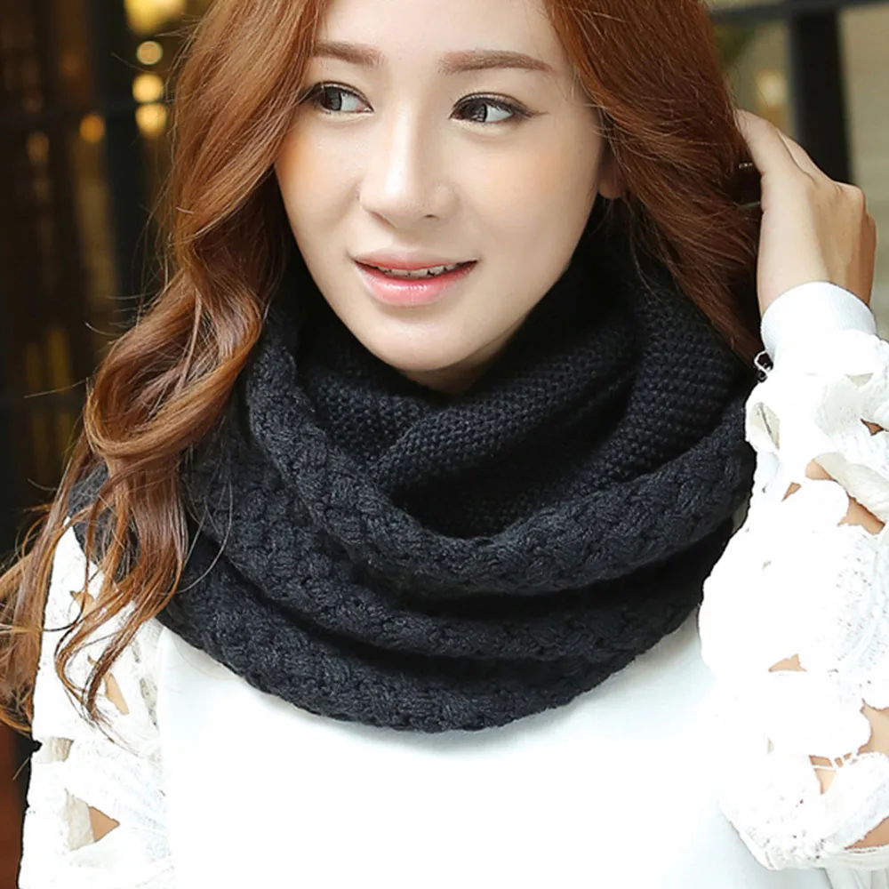 Зимнее ожерелье для женщин петля пересечение вязаные шарфы трендовые теплые накидки мягкие простые