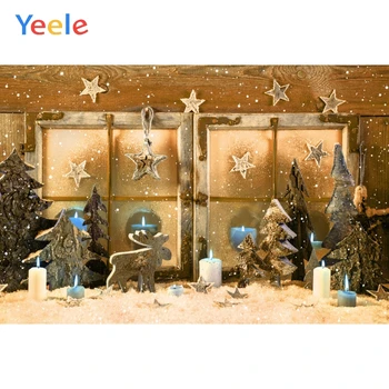 

Yeele Handmade Christmas Tree Window Frame Deer Star Candle Deco Photography Backgrounds Photographic Backdrops for Photo Studio