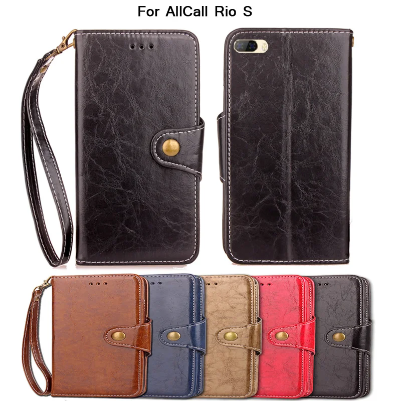 Vintage Flip Case For AllCall Rio S Cover Kickstand PU Leather Card Slot Wallet Fundas Coque With Lanyard | Мобильные телефоны и