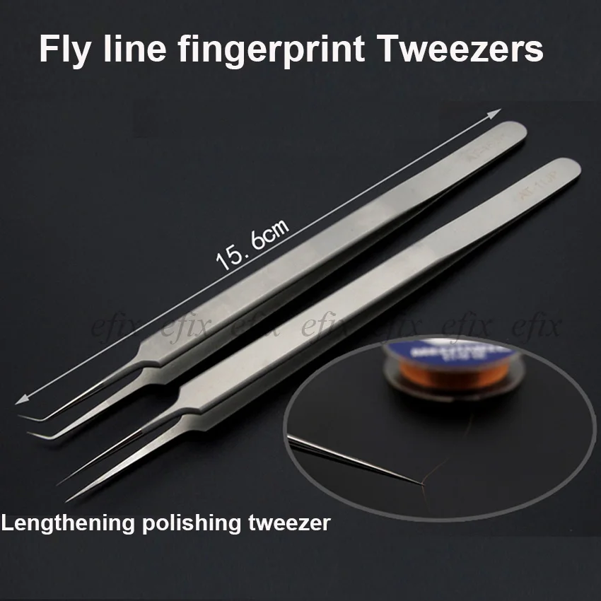 

Alloy Stainless Steel Professional Repair Hand Tools 0.15mm Edge Tip Precise Fingerprint Fly Line Picker Tweezers