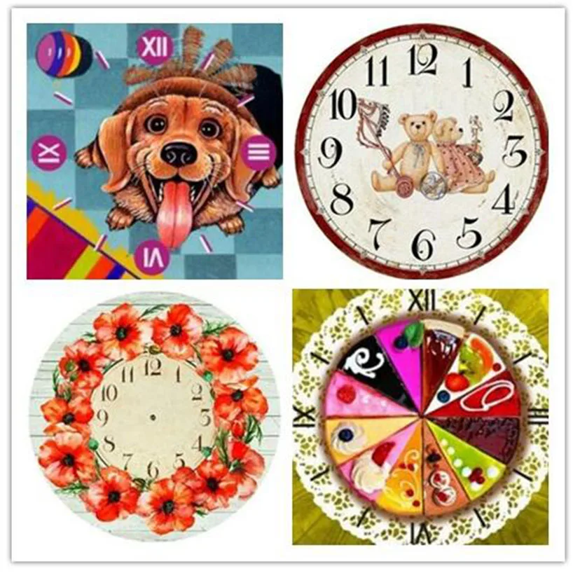 

5D diy Full Square & Round Diamond Embroidery Wall Clock Icon Diamond Paintings Cross Stitch clock Watch Mosaic diamont