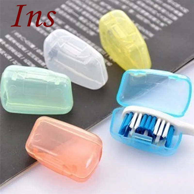 

2018 INS Hot Sale 1 Set /5 Piece Set Portable Travel Toothbrush Cover Wash Brush Cap Case Box b# dropship