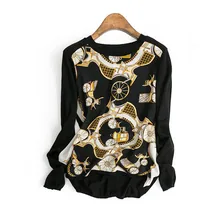 Шелковый вязаный женский весенний Модный пуловер, свитер, футболка с принтом в стиле пэчворк, цвет M/L, розничная и