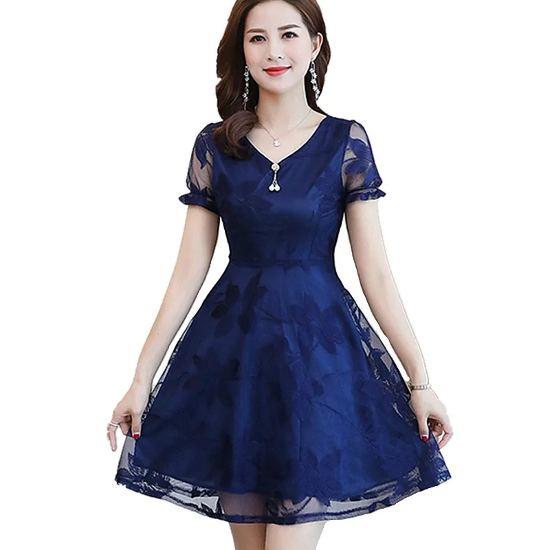 

Fashion Elegant Dress New Women Dresses V-Neck Short Sleeve Slim Casual Dress Plus Size High Waist Sexy Dress Femme Vestidos