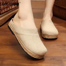 New 2017 Spring Summer Women Slippers Solid Hemp Linen Casual Women Shoes Beach Classical Ladies Footwear Female SNE-181